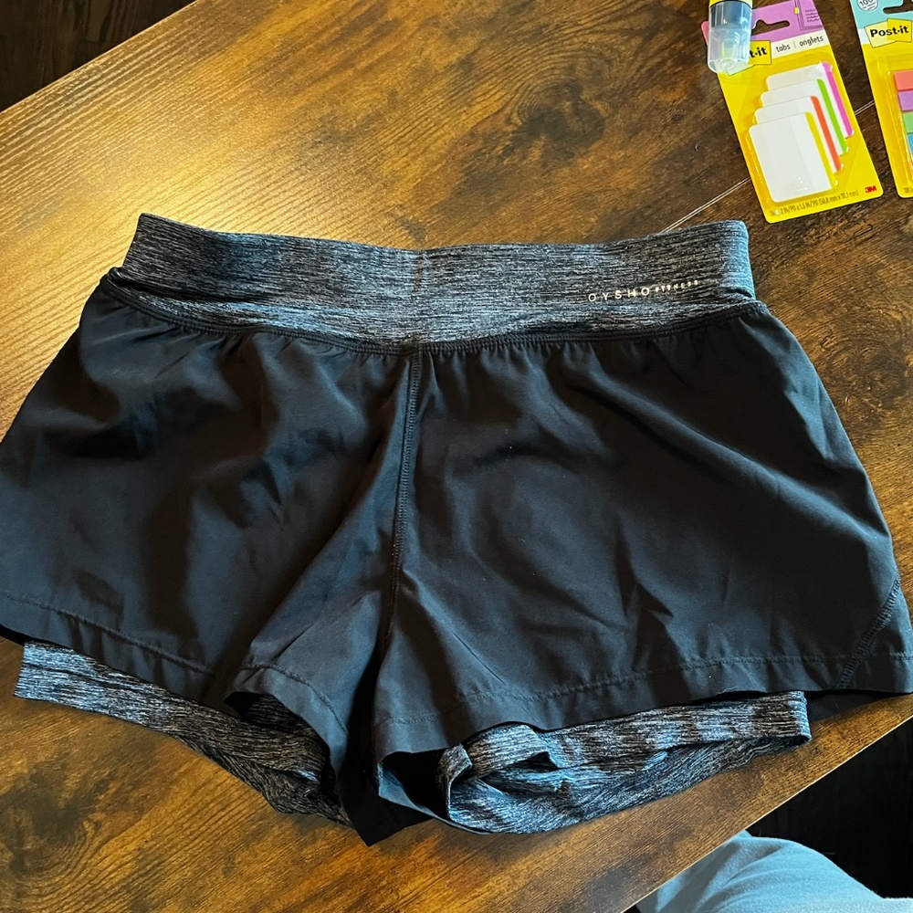 Black and Grey Oysho Fitness Shorts Size Small